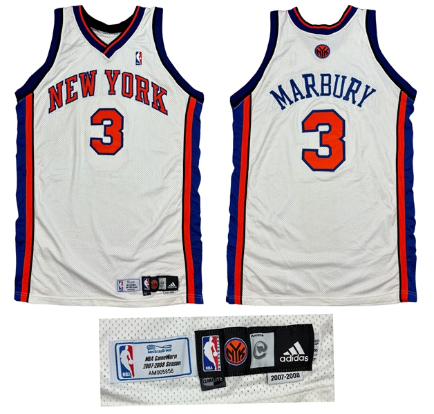 Stephon Marbury 2007-08 New York Knicks PHOTO MATCHED Team Photo Shoot Worn Jersey (RGU Matched, Meigray Tagging) 