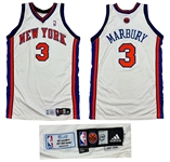 Stephon Marbury 2007-08 New York Knicks PHOTO MATCHED Team Photo Shoot Worn Jersey (RGU Matched, Meigray Tagging) 