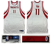 Yao Ming 2005-06 Houston Rockets Game Worn & Signed Home Jersey - Team Staff Provenance, Visible Wear (RGU Game Used LOA, PSA)