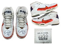 Derek Fisher Game Worn & Dual Signed Nike PE Sneakers