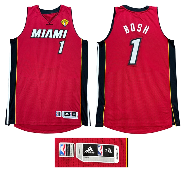 Chris Bosh 2010-11 Miami Heat PHOTO MATCHED Game Worn Playoff Jersey - Matched to 2 Games! Tagged for the Finals (RGU Match LOA)