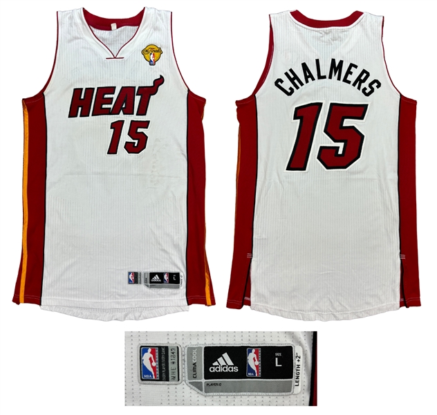 Mario Chalmers 2014 NBA Finals Miami Heat PHOTO MATCHED Game Worn Jersey (RGU Match LOA)