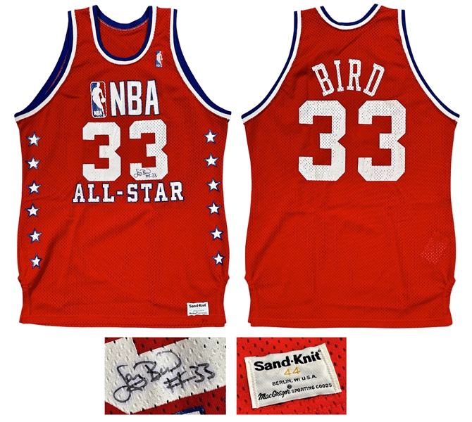 Larry Bird 1987 NBA All-Star Weekend Signed & Issued/Worn Jersey - Celebrity Provenance w/Photo of Bird Signing Jersey (JSA)