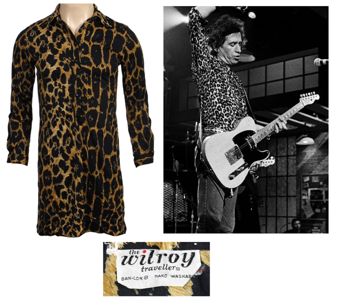 Keith Richards 1997 “Bridges to Babylon” Tour Stage Worn Iconic Leopard Print Shirt (RGU Event Worn LOA)