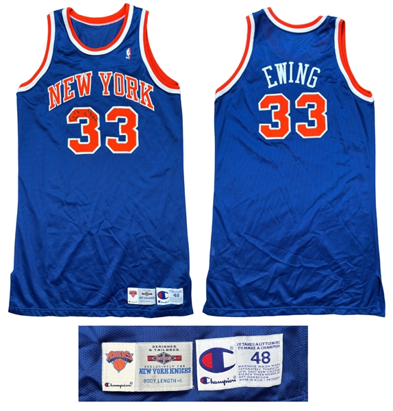 Patrick Ewing 1994-95 New York Knicks Game Worn & Signed Road Jersey