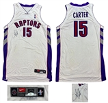 Vince Carter 1999-00 Toronto Raptors Team Issued Signed Home Jersey