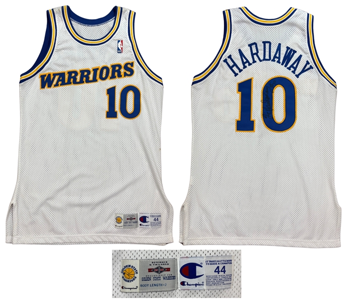 Tim Hardaway 1995-96 Golden State Warriors Game Worn & Signed Home Jersey