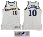 Tim Hardaway 1995-96 Golden State Warriors Game Worn & Signed Home Jersey