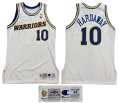 Tim Hardaway 1995-96 Golden State Warriors Game Worn & Signed Home Jersey