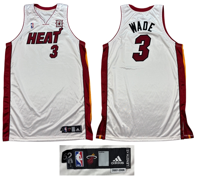 Dwyane Wade 3/5/2008 Miami Heat Photo Matched Game Worn Home Jersey - 20th Anniversary Patch (RGU Match LOA)