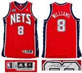 Deron Williams 2011-12 New Jersey Nets Game Worn Alternate Jersey - 35th Anniversary Patch