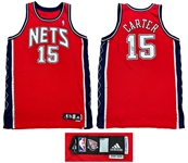 Vince Carter 2008-09 New Jersey Nets Photo Matched Game Worn & Signed Alternate Jersey - Matched to 8 Games, Season Long Wear (RGU Match LOA)