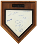 Baseball 500 Home Run Club Signed Home Plate (12 Signatures) - Including Mickey Mantle, Hank Aaron, Willie Mays, Ted Williams & More (JSA)