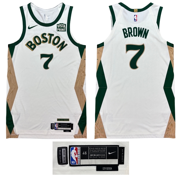 Jaylen Brown 2023-24 Boston Celtics Team Issued Alternate Home Jersey