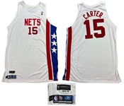 Vince Carter New Jersey Nets Team Issued Signed Hardwood Classic Home Jersey