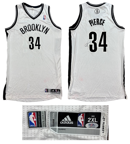 Paul Pierce 2013-14 Brooklyn Nets Game Worn & Signed Home Jersey