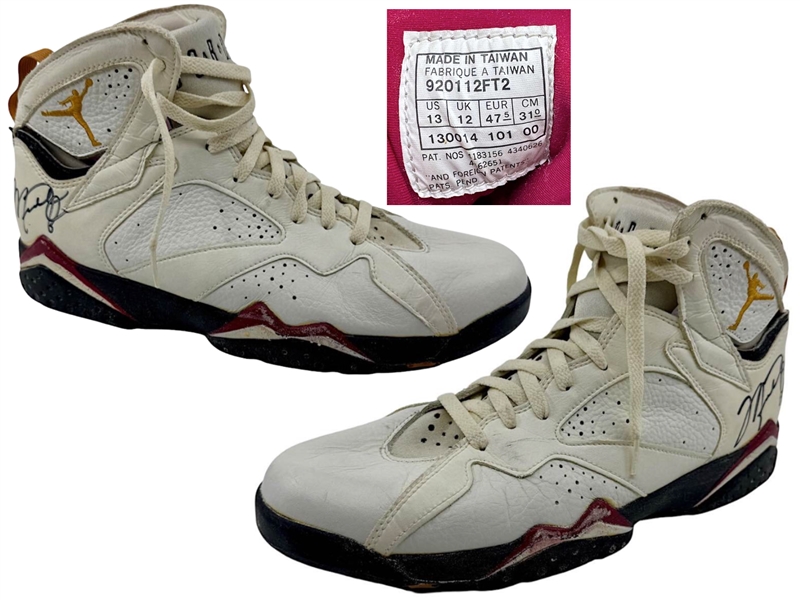 Michael Jordan 1/16/1993 Chicago Bulls Game Used & Autographed Air Jordan VII Shoes - Orlando Magic Provenance - 64 Point Game! (SIA LOA)