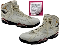 Michael Jordan 1/16/1993 Chicago Bulls Game Used & Autographed Air Jordan VII Shoes - Orlando Magic Provenance - 64 Point Game! (SIA LOA)