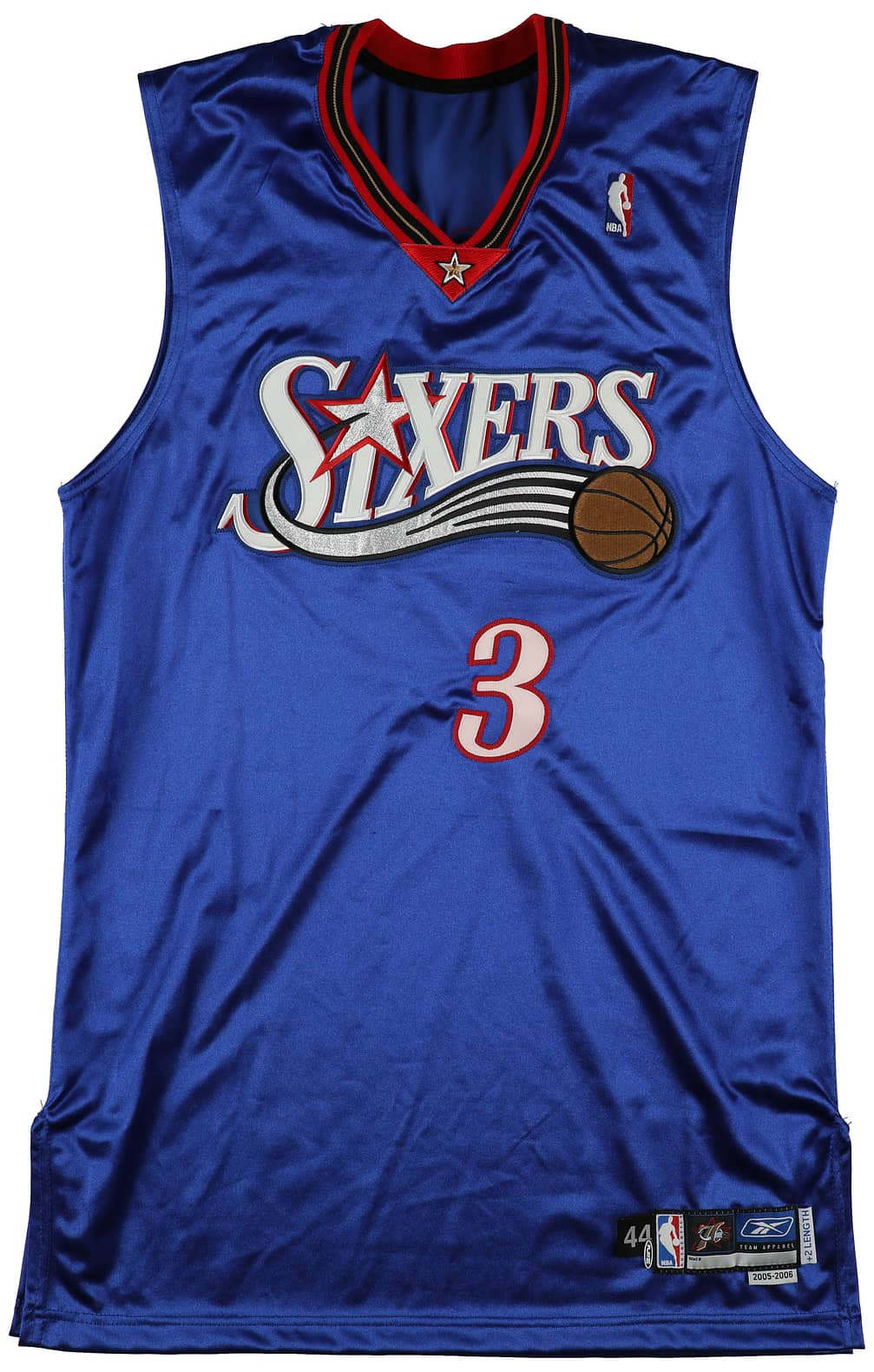 Allen Iverson 2005-06 Game Used Photo Matched Signed Philadelphia 76ers Road Jersey (Meigray/RGU LOA) Rare! Only Photo Matched Jersey in this Style & Colorway