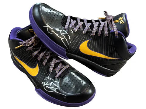 Kobe Bryant 2009 WCSF Game 4 & 6 Photo Matched, Playoff Game Worn, Dual Signed Playoff Sneakers - RGU MATCH LOA