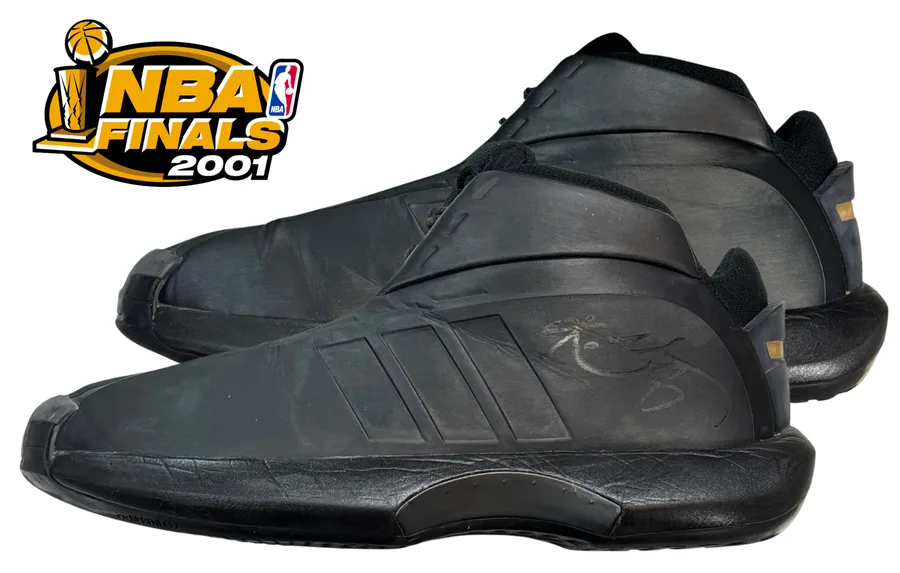 Kobe Bryant 2001 NBA Finals Game 5 Photo Matched, Dual Signed Adidas "The Kobe 1" Sneakers – Matched to Series-Clinching Championship Victory - 26 Points, 12 Rebounds, 6 Assists
